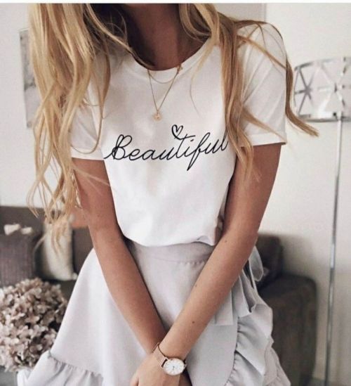 Бяла тениска 'Beautiful'
