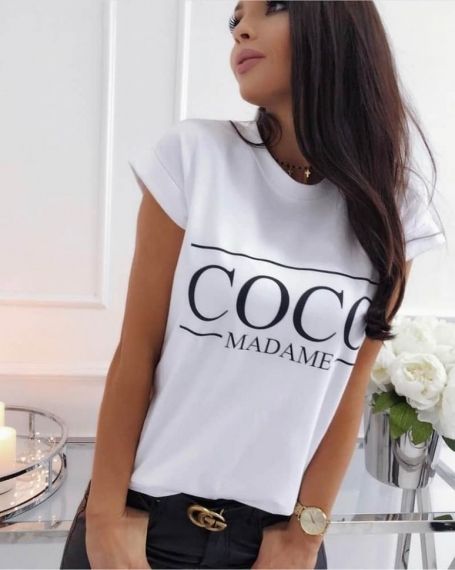 Бяла тениска 'Coco Madame'