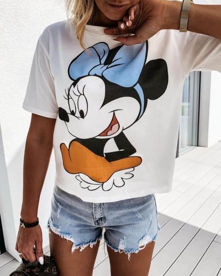 Дамска бяла тениска Minnie Mouse
