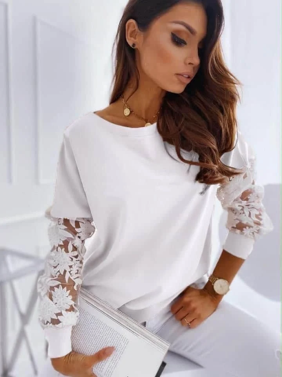 Елегантна дамска блуза в бяло