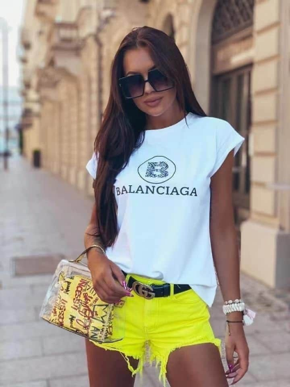 Дамска тениска в бяло 'Balanciaga'