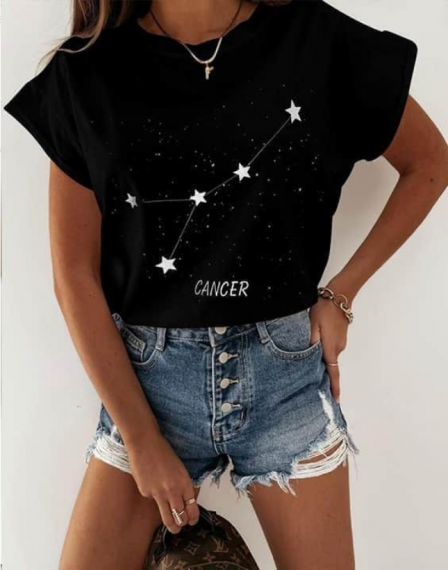 Дамска тениска със зодиакален знак | Cancer/Рак