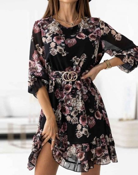 Дамска рокля с флорален десен