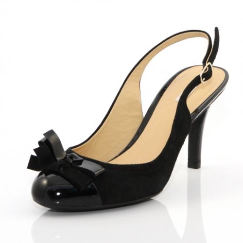 Дамски елегантни обувки с отворена пета GEOX, черни