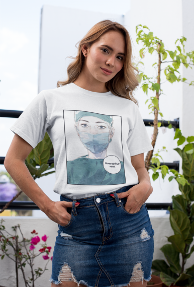 Дамска тениска с щампа 'Всичко Ще Бъде Наред' - бяла