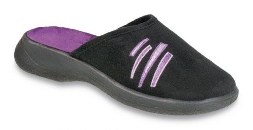 BEFADO Полски домашни дамски чехли, черни с лилаво