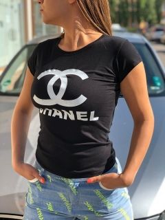 Черна тениска 'Chanel'