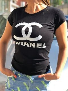 Черна тениска 'Chanel'