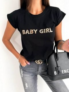 Черна тениска 'Baby Girl'