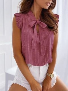 Елегантна блуза с къс ръкав в розово