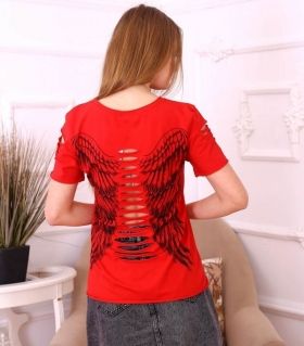 Червена тениска с крила
