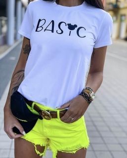 Дамска бяла тениска 'Basic'