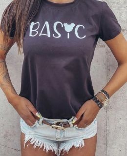 Дамска черна тениска 'Basic'