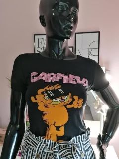 Черна тениска Garfield