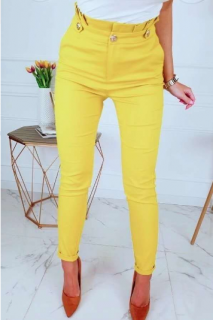 Дамски елегантен панталон в жълто