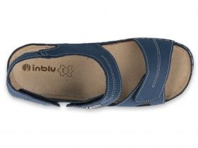  Дамски анатомични кожени сандали  INBLU, сини