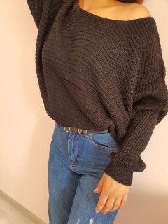 Пуловер в цвят графит със сребърни нишки