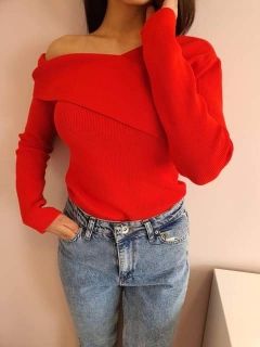 Ефектна дамска блуза в червено
