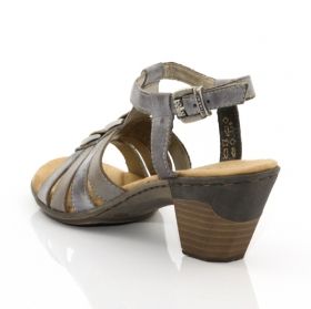Дамски сандали със среден ток RIEKER, Сиви