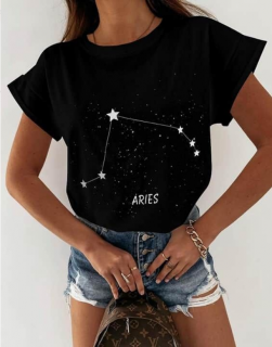 Дамска тениска със зодиакален знак | Aries/Овен