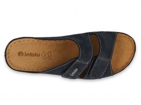INBLU  Италиански дамски чехли от естествена кожа, Сини