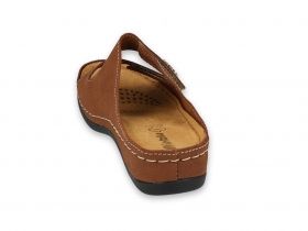 INBLU Италиански дамски чехли от естествена кожа, Кафяви