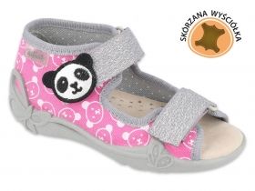 BEFADO PAPI Бебешки текстилни сандали с кожена стелка, Розови