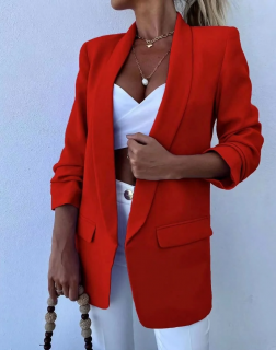 Елегантно дамско сако в червено