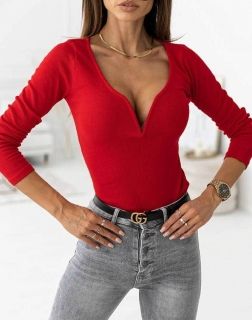 Стилна дамска блуза в червено