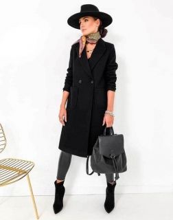 Елегантно дамско палто в черно