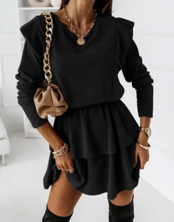 Кокетна дамска рокля в черно