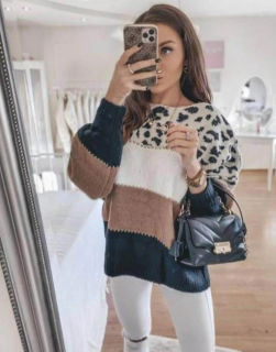 Ефектен дамски пуловер