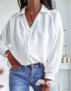 Стилна дамска риза в бяло