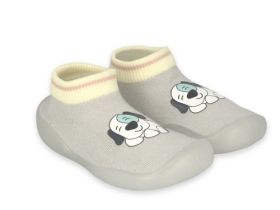 BEFADO Бебешки обувки чорапчета, Светлосиви с куче