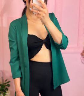 Дамско сако в зелен цвят