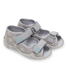 BEFADO PAPI Бебешки сандалки от текстил, Сиви