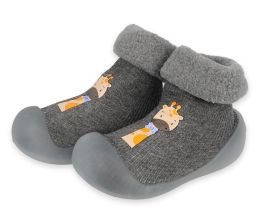 BEFADO Бебешки Обувки чорапчета, Сиви с жираф