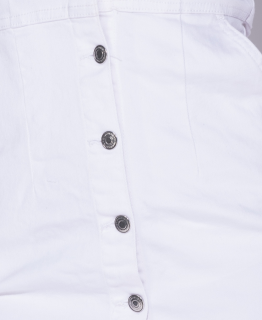 Бяла дънкова рокля с копчета