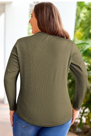 Дамскa макси ежедневна блуза в зелен цвят с дълъг ръкав
