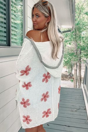 Дамски уголемен пуловер с качулка