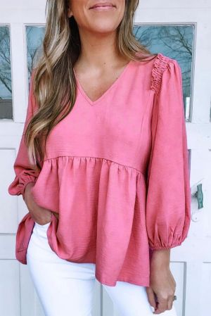 Кокетна дамска блуза в розово