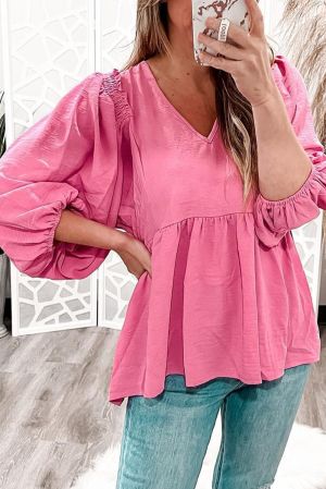 Кокетна дамска блуза в розово