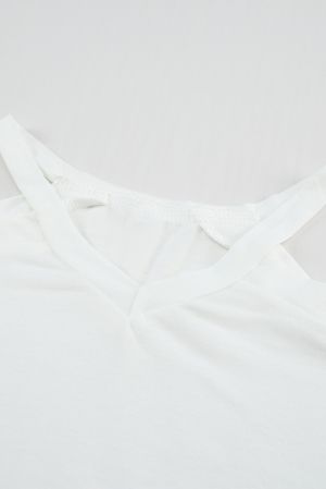 Дамска блуза в бял цвят с дълги ръкави на райе
