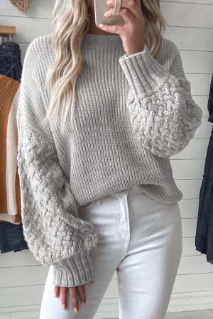 Дамски пуловер в сив цвят