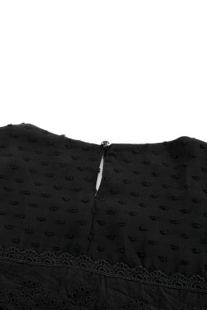 Black Crochet Polka Dot Tank