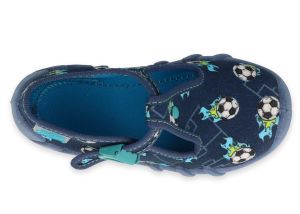 BEFADO SPEEDY Бебешки текстилни обувки, Сини с футболни топки