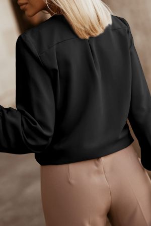 Дамска елегантна блуза в черно с дълъг ръкав