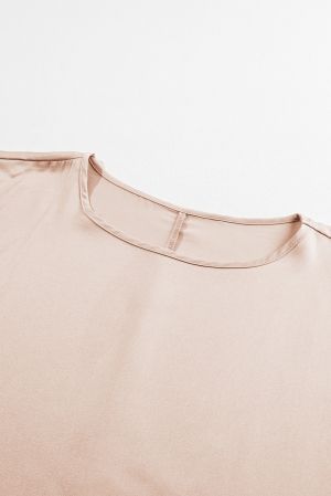 Дамска сатенена блуза в цвят шампанско