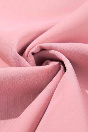 Dusty Pink Contrast Applique Mesh Half Sleeve Blouse