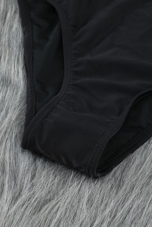 Black Sexy Bubble Sleeves High waisted swimsuits